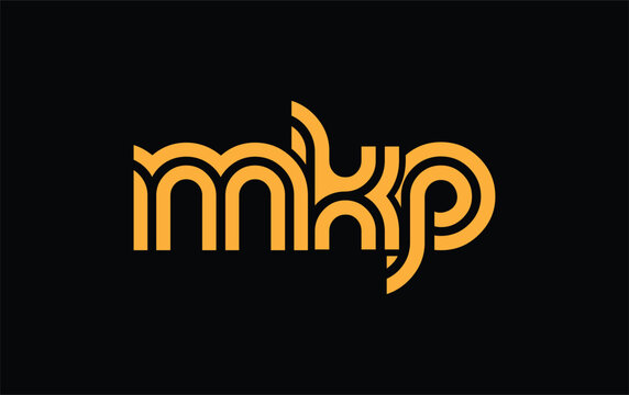 MKP Creative Unique Modern Letter Logo Design. Stylized logo featuring a unique letter design, presenting abstract minimalist aesthetics and modern appeal.