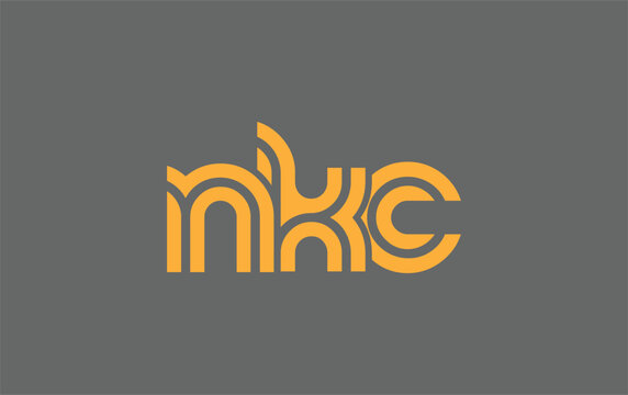 NKC Creative Unique Modern Letter Logo Design. Stylized logo featuring a unique letter design, presenting abstract minimalist aesthetics and modern appeal.