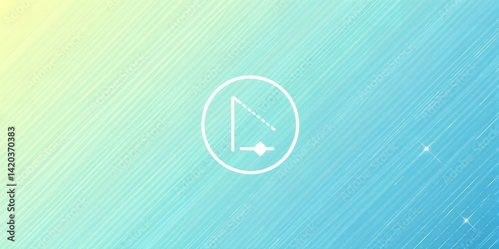 Poster abstract gradient background with a white circular icon containing a line and a dotted line