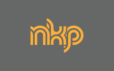 NKP Creative Unique Modern Letter Logo Design. Stylized logo featuring a unique letter design, presenting abstract minimalist aesthetics and modern appeal.