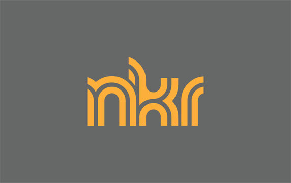 NKR Creative Unique Modern Letter Logo Design. Stylized logo featuring a unique letter design, presenting abstract minimalist aesthetics and modern appeal.