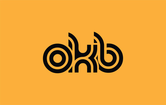 OKB Creative Unique Modern Letter Logo Design. Stylized logo featuring a unique letter design, presenting abstract minimalist aesthetics and modern appeal.
