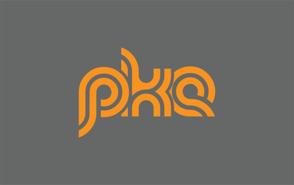 PKE Creative Unique Modern Letter Logo Design. Stylized logo featuring a unique letter design, presenting abstract minimalist aesthetics and modern appeal.