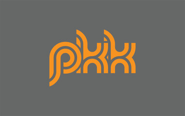 PKK Creative Unique Modern Letter Logo Design. Stylized logo featuring a unique letter design, presenting abstract minimalist aesthetics and modern appeal.