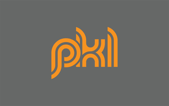 PKL Creative Unique Modern Letter Logo Design. Stylized logo featuring a unique letter design, presenting abstract minimalist aesthetics and modern appeal.