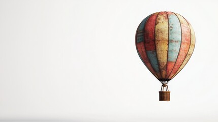 Obraz premium Colorful hot air balloon ascending into a clear sky during a calm morning