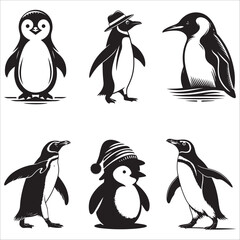 Penguins Silhouette vector icon