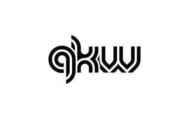 QKW Creative Unique Modern Letter Logo Design. Stylized logo featuring a unique letter design, presenting abstract minimalist aesthetics and modern appeal.
