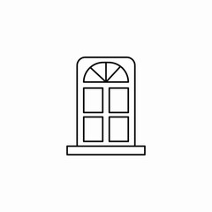 arched window icon sign vector