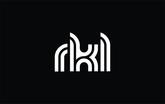 RKL Creative Unique Modern Letter Logo Design. Stylized logo featuring a unique letter design, presenting abstract minimalist aesthetics and modern appeal.