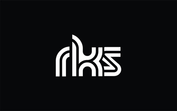 RKS Creative Unique Modern Letter Logo Design. Stylized logo featuring a unique letter design, presenting abstract minimalist aesthetics and modern appeal.