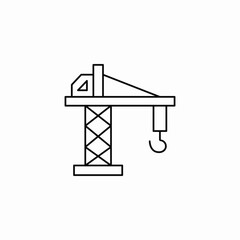 construction crane icon sign vector