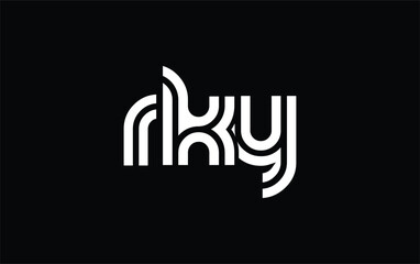 RKY Creative Unique Modern Letter Logo Design. Stylized logo featuring a unique letter design, presenting abstract minimalist aesthetics and modern appeal.
