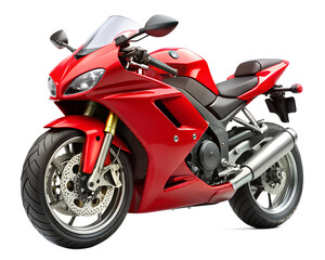 red motorcycle on white background
