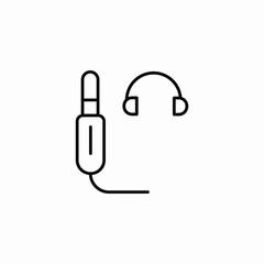 headphone audio jack icon sign vector