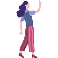 Vector woman think on question, choice icon