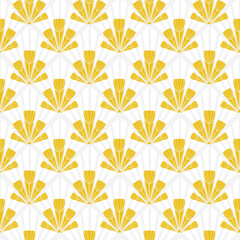 1920 Art Deco inspired seamless floral pattern in silver gray and gold