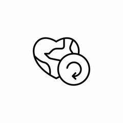 renew earth love icon sign vector