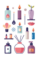 Home Fragrance and Decor Items Still Life Illustration