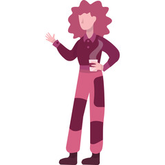 Woman drinking vector coffee break flat icon