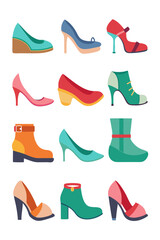 Elegant Shoe Collection: Flat, High Heel and Boots