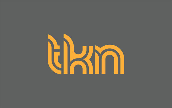 TKN Creative Unique Modern Letter Logo Design. Stylized logo featuring a unique letter design, presenting abstract minimalist aesthetics and modern appeal.