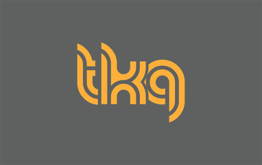 TKQ Creative Unique Modern Letter Logo Design. Stylized logo featuring a unique letter design, presenting abstract minimalist aesthetics and modern appeal.
