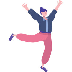 Woman dance vector disco people character icon