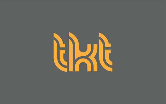 TKT Creative Unique Modern Letter Logo Design. Stylized logo featuring a unique letter design, presenting abstract minimalist aesthetics and modern appeal.