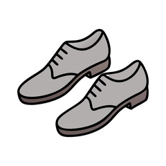 Elegant gray dress shoes illustration on black background
