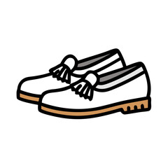 Minimalist Black Leather Shoe Illustration on Dark Background