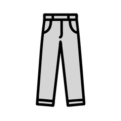 Modern gray pants icon vector on black background