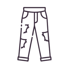 Ripped jeans illustration, fashionable casual denim design