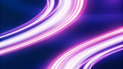 Dark blue abstract background with ultraviolet neon glow, blurry light lines, waves, futuristic motion energy, digital light streaks, glowing curves, night-inspired modern design