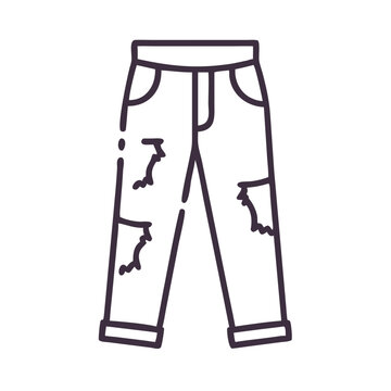 ripped jeans outline style clip art preview