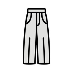 Minimalist gray wide leg pants icon on black