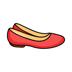 Elegant Red Ballet Flats for Women Isolated