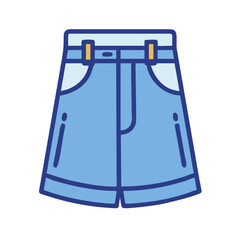 Cartoon denim shorts icon, fashionable summer clothing item
