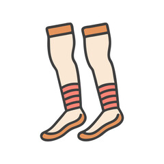 Stylized Stripped High Socks on a Black Background