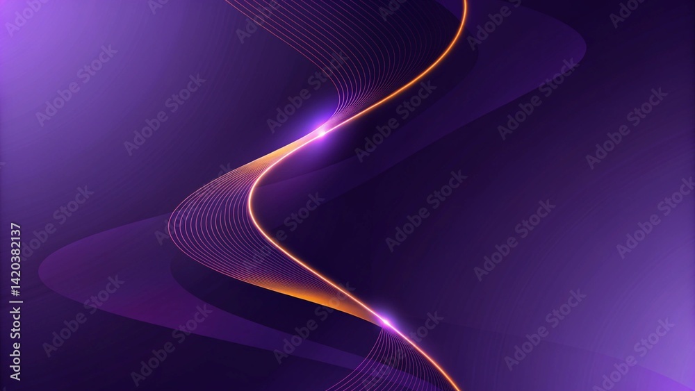 Aufkleber elegant purple curved line on purple background with lighting effect and with copy space for text. l