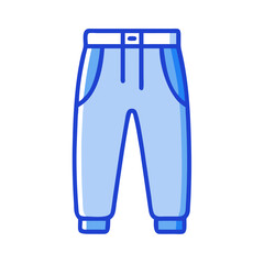 Vector icon of casual blue sweatpants on black background