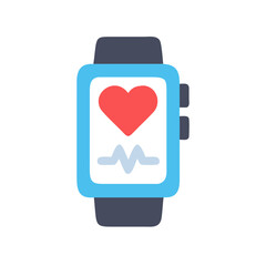 Smartwatch displaying heart rate data on black background