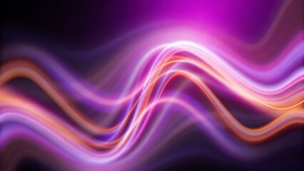 Obraz premium Futuristic wave panorama background design illustration with lights, digital, abstract, modern, energy flow, neon, glowing pattern, sci-fi, motion blur, dynamic texture, tech vibe