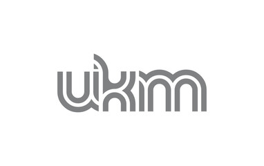 UKM Creative Unique Modern Letter Logo Design. Stylized logo featuring a unique letter design, presenting abstract minimalist aesthetics and modern appeal.