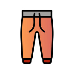 Gradient Jogger Pants Icon Isolated on Black Background