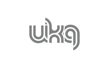 UKQ Creative Unique Modern Letter Logo Design. Stylized logo featuring a unique letter design, presenting abstract minimalist aesthetics and modern appeal.