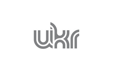 UKR Creative Unique Modern Letter Logo Design. Stylized logo featuring a unique letter design, presenting abstract minimalist aesthetics and modern appeal.