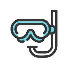 Snorkel and Mask icon, Diving Equipment, Ocean Fun
