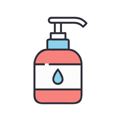 Hand sanitizer bottle icon, hygiene, cleaning supplies