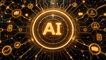 Gold and Black AI-Driven Cloud Automation in Strategy

